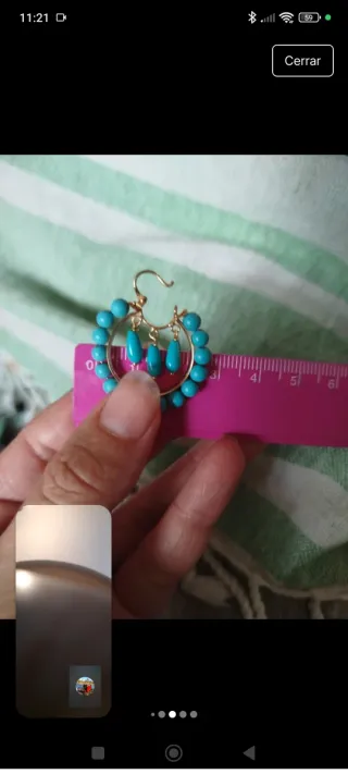 Aros de oro 18k con turquesas