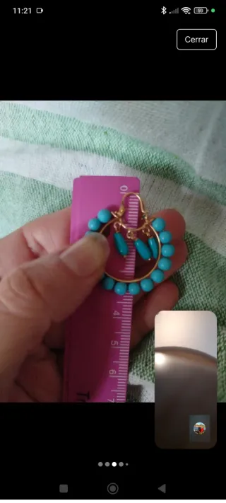 Aros de oro 18k con turquesas