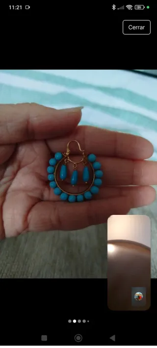 Aros de oro 18k con turquesas