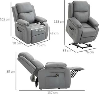 Poltrona Relax Elettrica con Sollevatore Colore Grafite