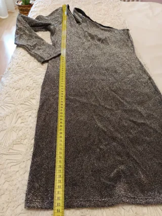 Vestido fiesta elástico plateado