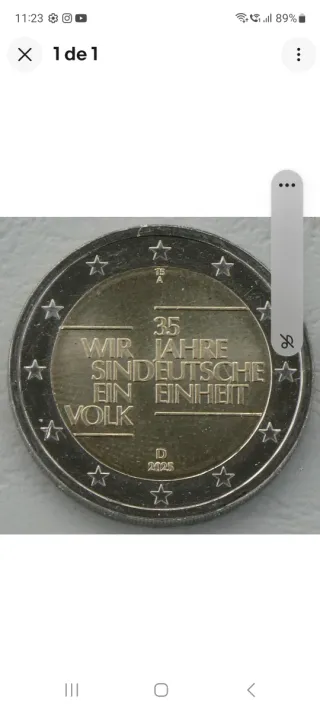 Moneda 2 Euros Alemania 2025 letra D