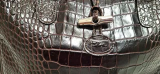 Bolso de mano Longchamp Marrón Cocodrilo