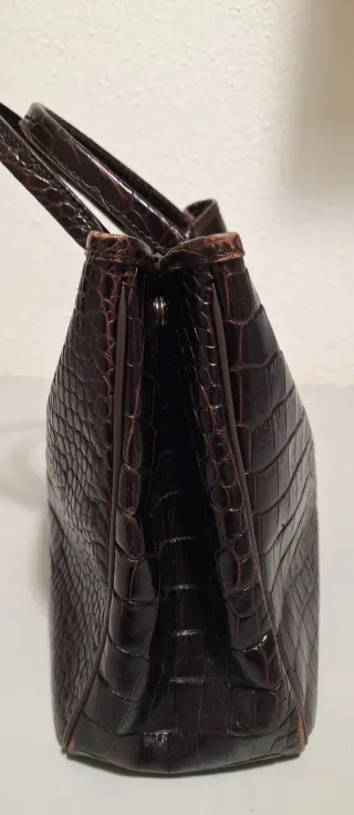 Bolso de mano Longchamp Marrón Cocodrilo