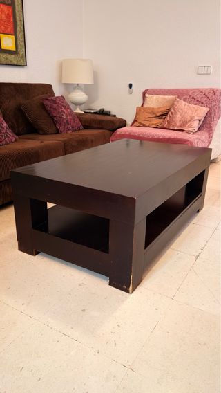 Mesa de centro elevable de madera
