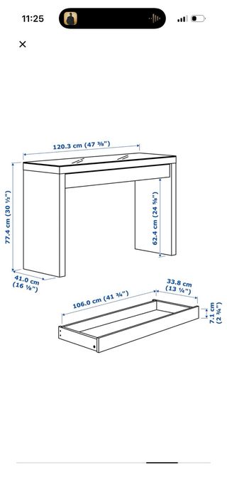 Tocador Ikea Blanco Malm con Cristal