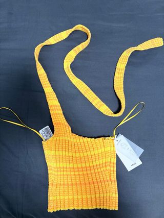 Top Mango Talla Única Naranja y Amarillo