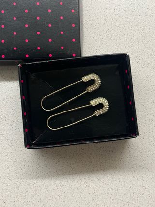 Orecchini a spillo color oro con brillantini donna