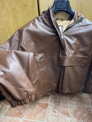 Giacca in ecopelle marrone taglia S
