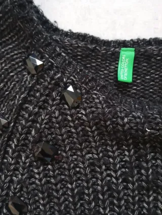 Vestito maglia grigio e nero