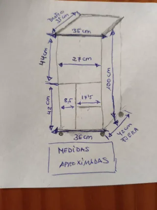 Mueble para minicadena cristal y madera