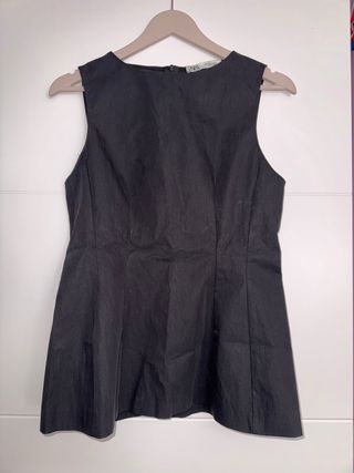 Top Zara Negro Entablado