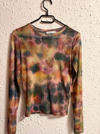 Top Stradivarius Malla Estampado Multicolor S