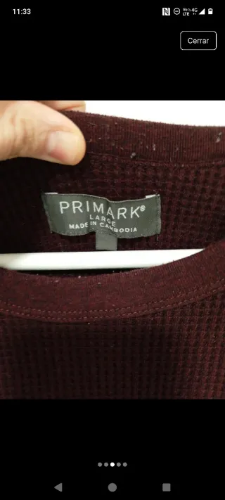 Camiseta granate Primark hombre talla L