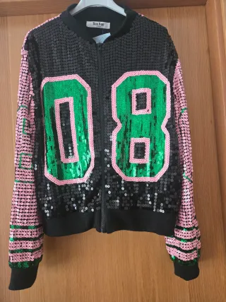 Chaqueta Bomber Bon Bon lentejuelas 08