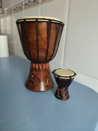 Pareja Djembes Artesanales Madera