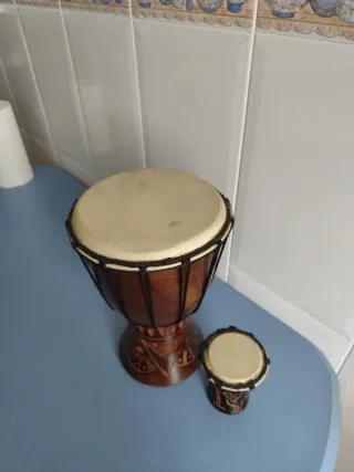 Pareja Djembes Artesanales Madera
