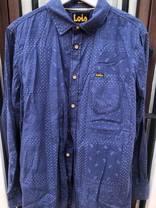 Camisa Lois Caballero Azul Estampada