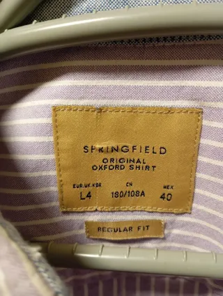 Camisa Springfield Talla M  Azul Clara Rayas