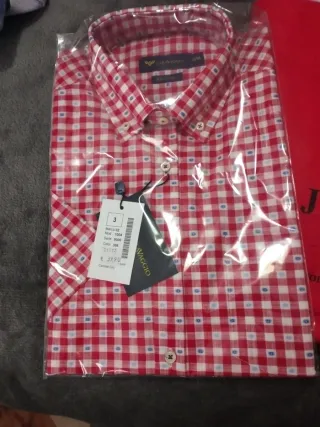 Camisa CARAVAGGIO cuadros roja talla M