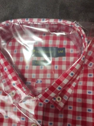Camisa CARAVAGGIO cuadros roja talla M