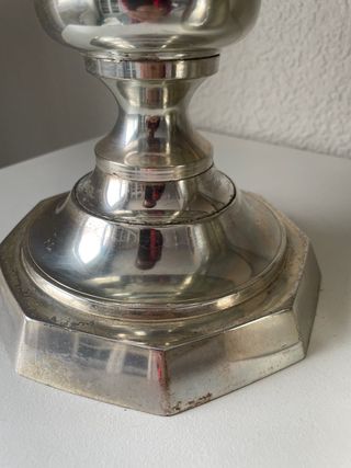 2 Jarrones grandes Plateados Vintage Metal