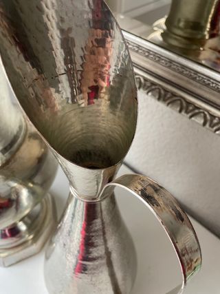 2 Jarrones grandes Plateados Vintage Metal