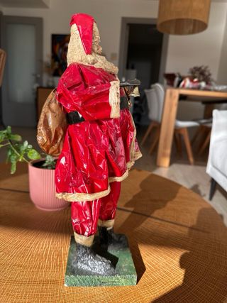 Figura Santa Claus Papel Maché Vintage