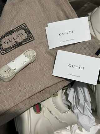Scarpe Gucci Rhyton Uomo Bianco Oro