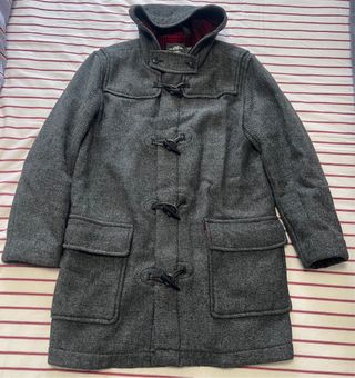 Trenca de paño gris para hombre