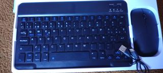 Teclado y ratón inalámbricos Ñ + funda