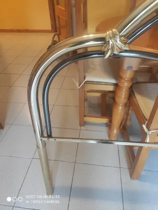 Cabecero de cama metálico dorado y plateado