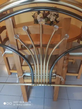 Cabecero de cama metálico dorado y plateado