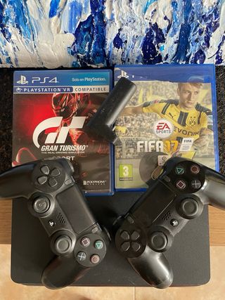 PS4 Slim Nera + 2 Controller a Lleida a 125!!! urgee