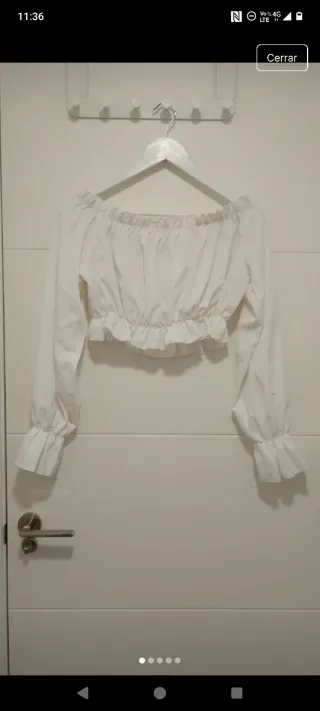 Camisa blanca Shein cuello barco