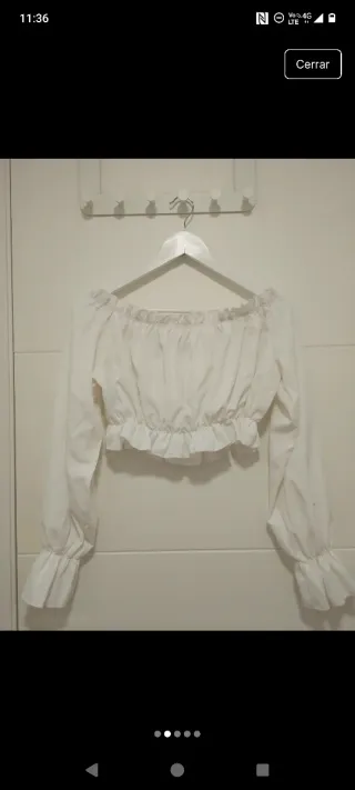 Camisa blanca Shein cuello barco