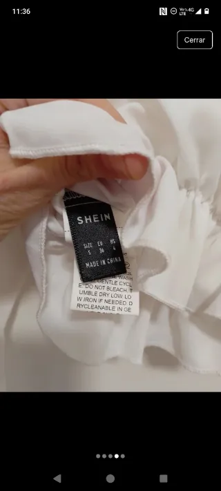 Camisa blanca Shein cuello barco