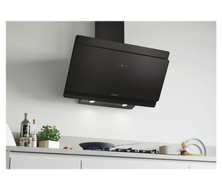 CAMPANA EXTRACTORA CANDY CVMA90N CRISTAL NEGRO.