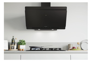 CAMPANA EXTRACTORA CANDY CVMA90N CRISTAL NEGRO.