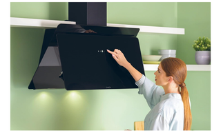 CAMPANA EXTRACTORA CANDY CVMA90N CRISTAL NEGRO.