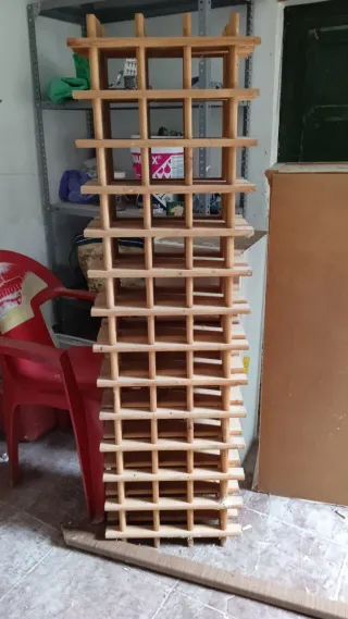 Botellero madera pino maciza