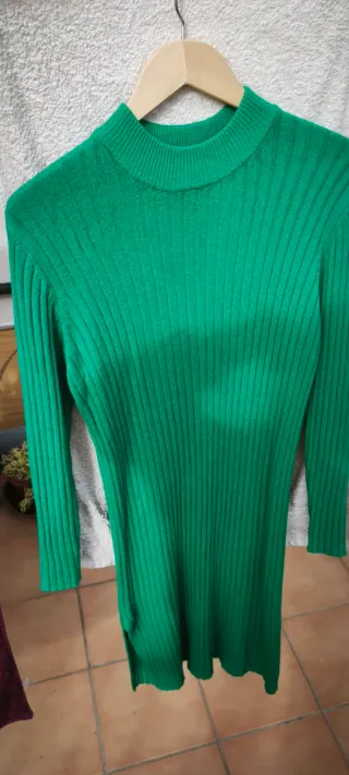 Vestido largo verde de punto
