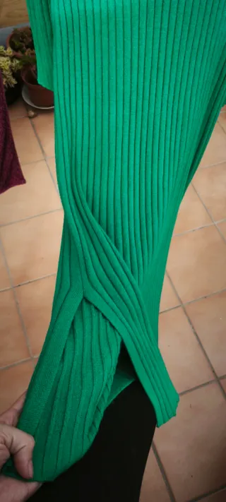 Vestido largo verde de punto