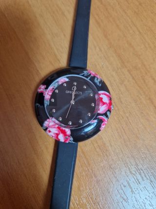 Orologio Ops Objects donna floreale nero