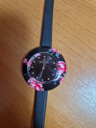 Orologio Ops Objects donna floreale nero