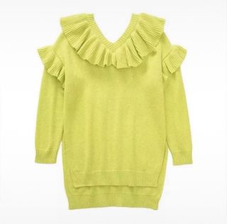 Jersey Zara verde con volantes