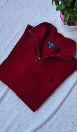 Maglione Polo Ralph Lauren 1/4 Zip XL Rosso