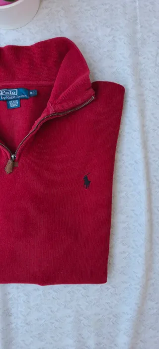 Maglione Polo Ralph Lauren 1/4 Zip XL Rosso