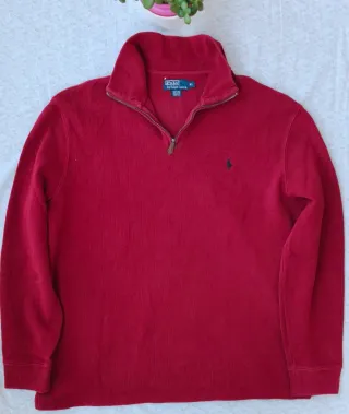 Maglione Polo Ralph Lauren 1/4 Zip XL Rosso
