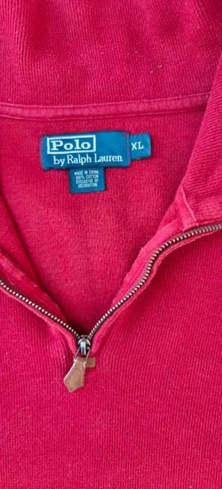 Maglione Polo Ralph Lauren 1/4 Zip XL Rosso